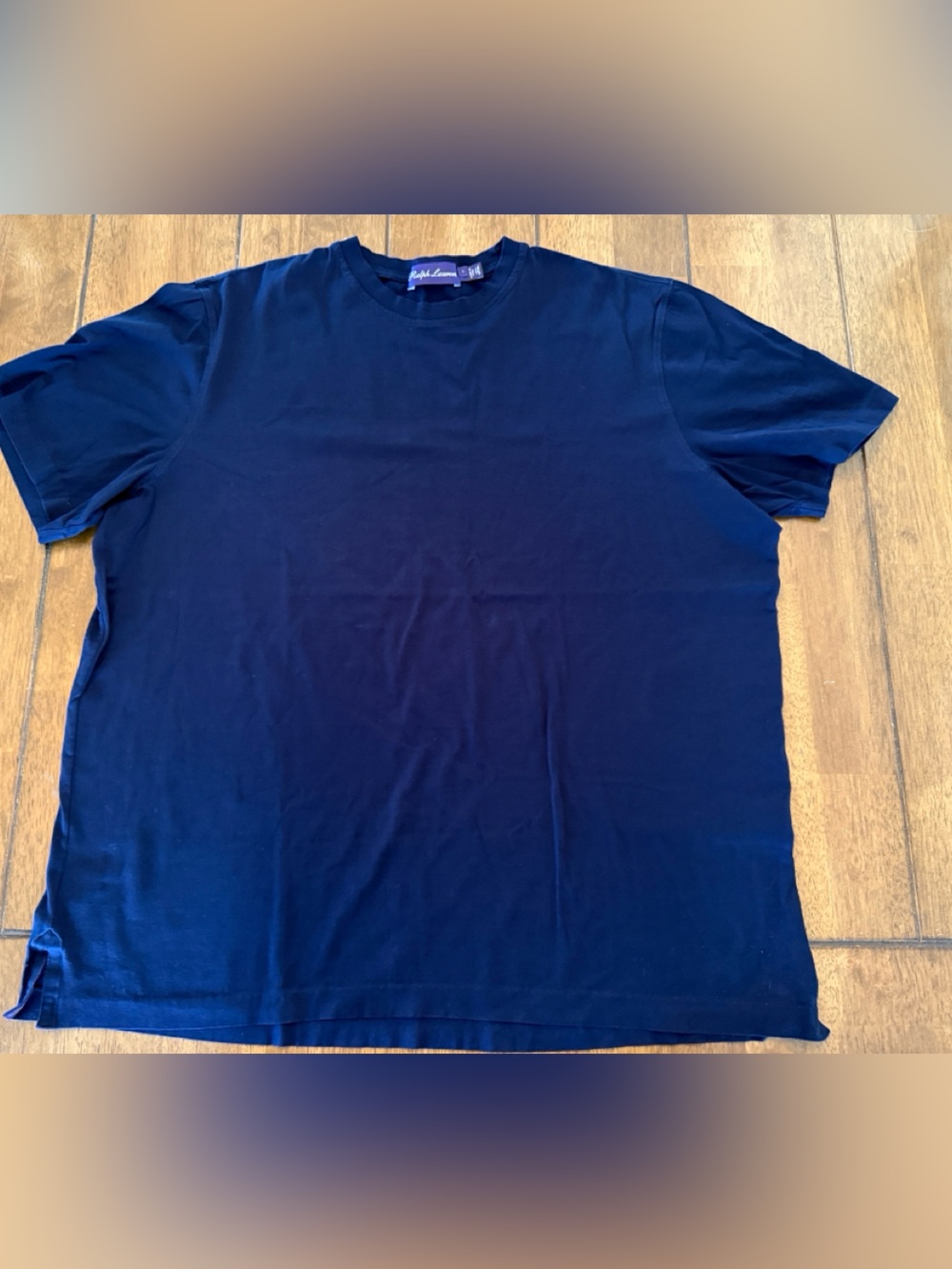 Purple Label Ralph Lauren Navy Crewneck T-Shirt Made in Italy luxury preppy